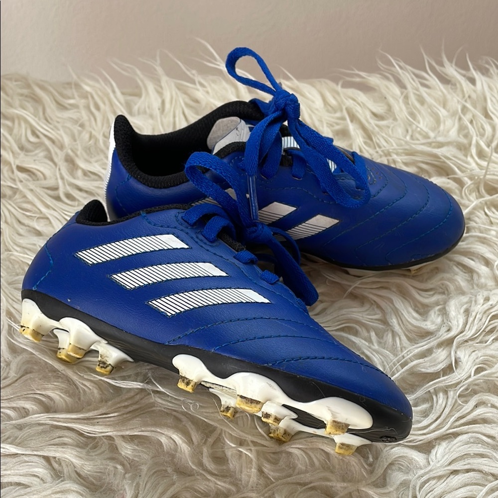 Adidas Blue and White Cleats with Synthetic Upper